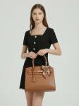 Designer Brown Handbag Set with Adjustable Strap