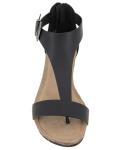 Kenneth Cole REACTION Women's Black T-Strap Wedge Sandal