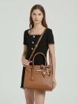 Designer Brown Handbag Set with Adjustable Strap
