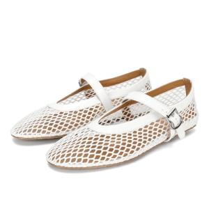 Stylish Mesh Ballet Flats for Women in White