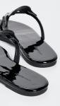 Tory Burch Miller Black Patent Thong Sandals