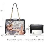 Dasein Monogrammed Black Tote with Matching Clutch