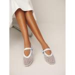 Stylish Mesh Ballet Flats for Women in White