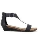 Kenneth Cole REACTION Women's Black T-Strap Wedge Sandal