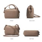 Hedexe Khaki Woven Crossbody Bag for Women