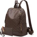 LBiayion Leather Anti-theft Backpack Purse - A-brown