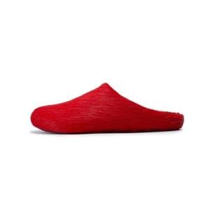 Luxury Red Fur Slide Sandals for Women