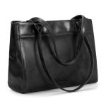 Befen Small Black Leather Tote Bag for Women