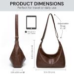Trendy Dark Brown Vegan Leather Hobo Bag