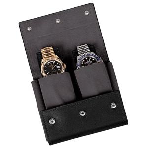 Genuine Leather Watch Travel Case for 1-2 Watches