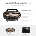 Befen Small Black Leather Tote Bag for Women