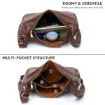 Trendy Dark Brown Vegan Leather Hobo Bag