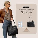 Befen Small Black Leather Tote Bag for Women