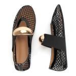 Chic Mesh Ballet Flats with Metallic Accents