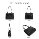 Befen Small Black Leather Tote Bag for Women