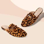 Gold Buckle Mules: Classy Slip-On Flats for Women