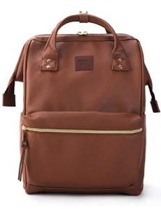 Kah&Kee Stylish Water-Resistant Leather Laptop Backpack