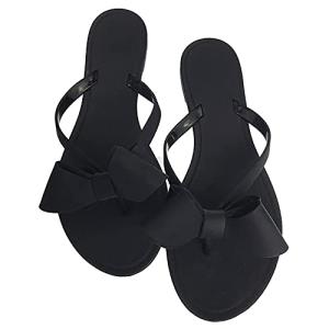 Chic Black Bow Slide Sandals for Summer Fun