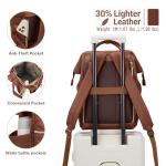 Kah&Kee Stylish Water-Resistant Leather Laptop Backpack