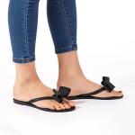 Chic Black Bow Slide Sandals for Summer Fun