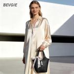 Bevgie Vegan Leather Woven Bucket Handbag