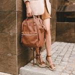 Kah&Kee Stylish Water-Resistant Leather Laptop Backpack