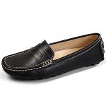 Artisure Women's Classic Black Leather Penny Loafers
