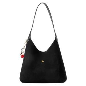 Chic Black Suede Slouchy Hobo Bag for Women