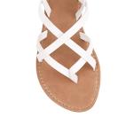 White Gladiator Flat Ankle Strap Sandals for Women