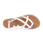 White Gladiator Flat Ankle Strap Sandals for Women