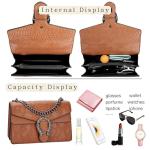 Vintage Snake Print Leather Chain Shoulder Bag