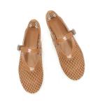 DOEYG Brown Mesh Ballerina Flats for Women