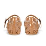 DOEYG Brown Mesh Ballerina Flats for Women