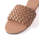 Braided Nude Flat Sandals for Women Size 9