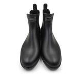Amoji Waterproof Chelsea Rain Boots in Black