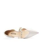 Elegant White Stiletto Heels with Pearl Detail