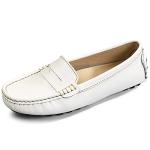 Artisure Women's Classic Handsewn White Genuine Leather Penny Loafers Driving Moccasins Casual Boat Shoes Slip On Fashion Office Comfort Flats 7 M US SKS-1221BAI70