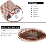 NIUEIMEE ZHOU Woven Shoulder Bag for Women Checkered PU Crossbody Purse Hobo Handbags with 2 Adjustable Straps