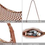 NIUEIMEE ZHOU Woven Shoulder Bag for Women Checkered PU Crossbody Purse Hobo Handbags with 2 Adjustable Straps