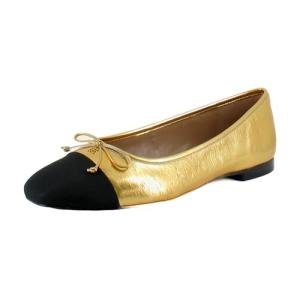 Sam Edelman Women's Marley Ballet Flat Medallion Gold/Black 7.5 Medium