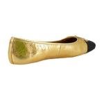 Sam Edelman Women's Marley Ballet Flat Medallion Gold/Black 7.5 Medium