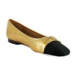 Sam Edelman Women's Marley Ballet Flat Medallion Gold/Black 7.5 Medium