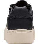 Clarks Women’s Mykah Joy Platform Fashion Sneaker, Black Leather, 10