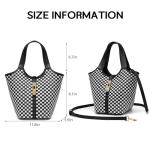 Bevgie Woven Top Handle Handbag Fashion Vegan Leather Bucket Purses Small Tote Bags luxury bag Detachable Satchels crossbody Shoulder bag for Women Black White