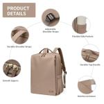GOLF SUPAGS Stylish Laptop Backpack for Women Airline Approved Perfect for Work College and Travel Multi-Functional Casual Daypack Fits 15.6 Inch Notebook (Champagne)
