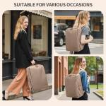 GOLF SUPAGS Stylish Laptop Backpack for Women Airline Approved Perfect for Work College and Travel Multi-Functional Casual Daypack Fits 15.6 Inch Notebook (Champagne)