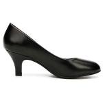 Women's Classic Round Toe Pumps, Mid Kitten Heel, Office Dress Shoes Matt Black 41 - US 9