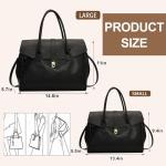 Women's Lightweight Black Leather Tote Handbag