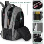 Stylish Grey Anti-Theft Laptop Backpack for Travel