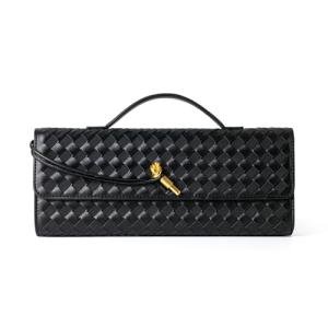 Joryin Black Woven Evening Clutch Bag